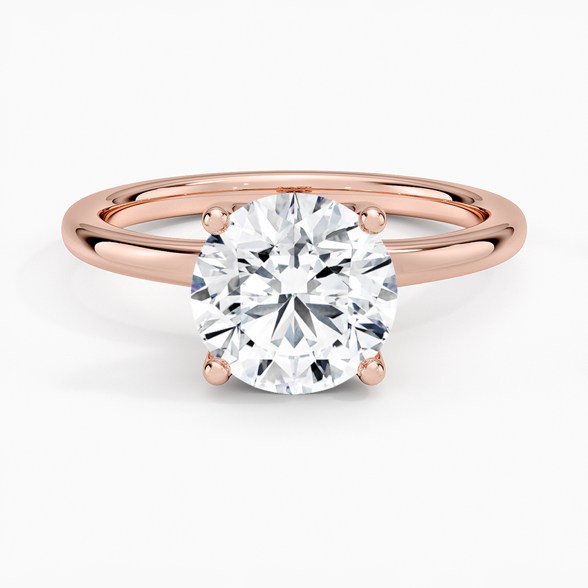 2 CT Round Lab-Grown Diamond Gold Solitaire Ring
