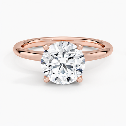 2 CT Round Lab-Grown Diamond Gold Solitaire Ring