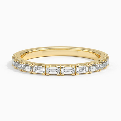 0.45CTW Baguette Lab Grown Diamond Yellow Gold Wedding Band