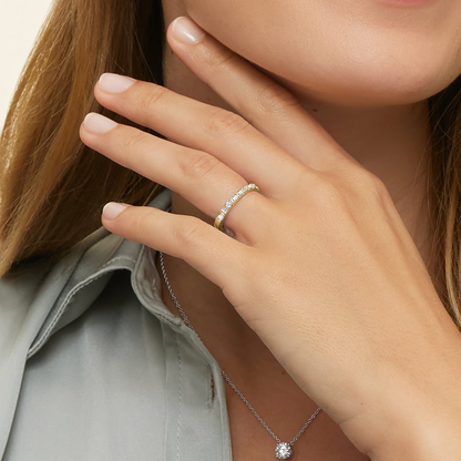 0.45CTW Baguette Lab Grown Diamond Yellow Gold Wedding Band