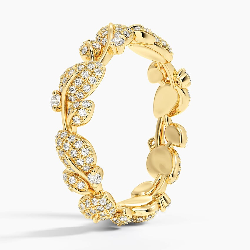 Round Lab Grown Diamond Canopy Pave Eternity Wedding Band