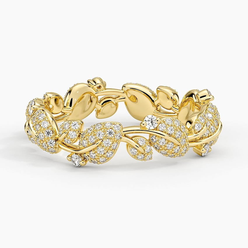 Round Lab Grown Diamond Canopy Pave Eternity Wedding Band