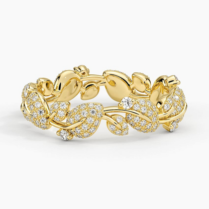 Round Lab Grown Diamond Canopy Pave Eternity Wedding Band