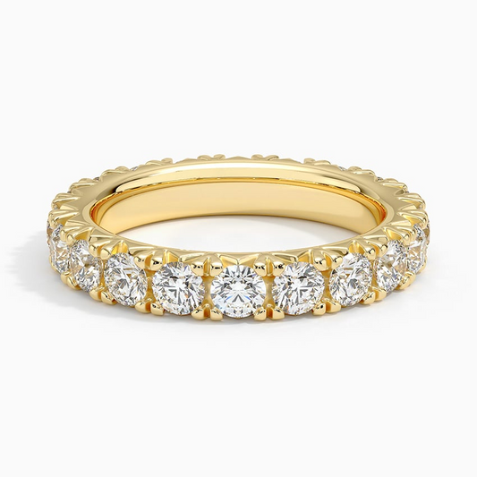 2 CTW 18k Yellow Gold French Pave Eternity Lab Grown Diamond Band