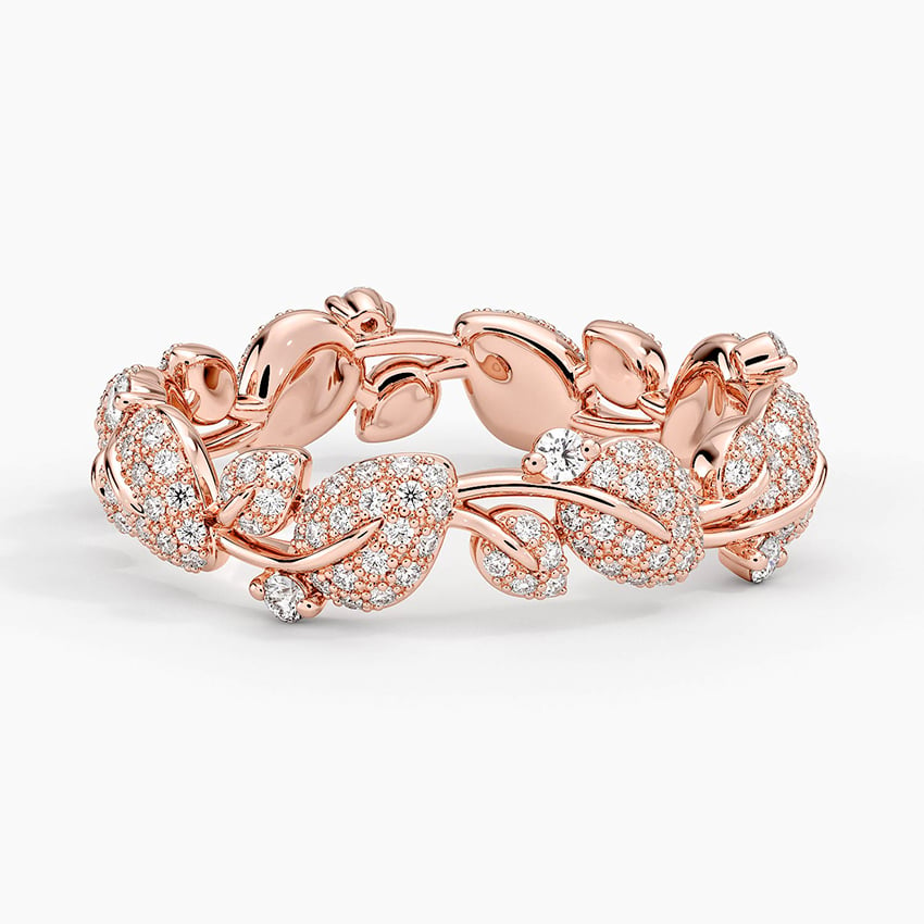 Round Lab Grown Diamond Canopy Pave Eternity Wedding Band