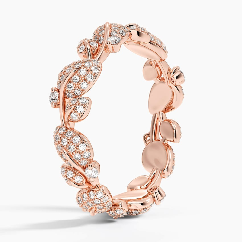 Round Lab Grown Diamond Canopy Pave Eternity Wedding Band