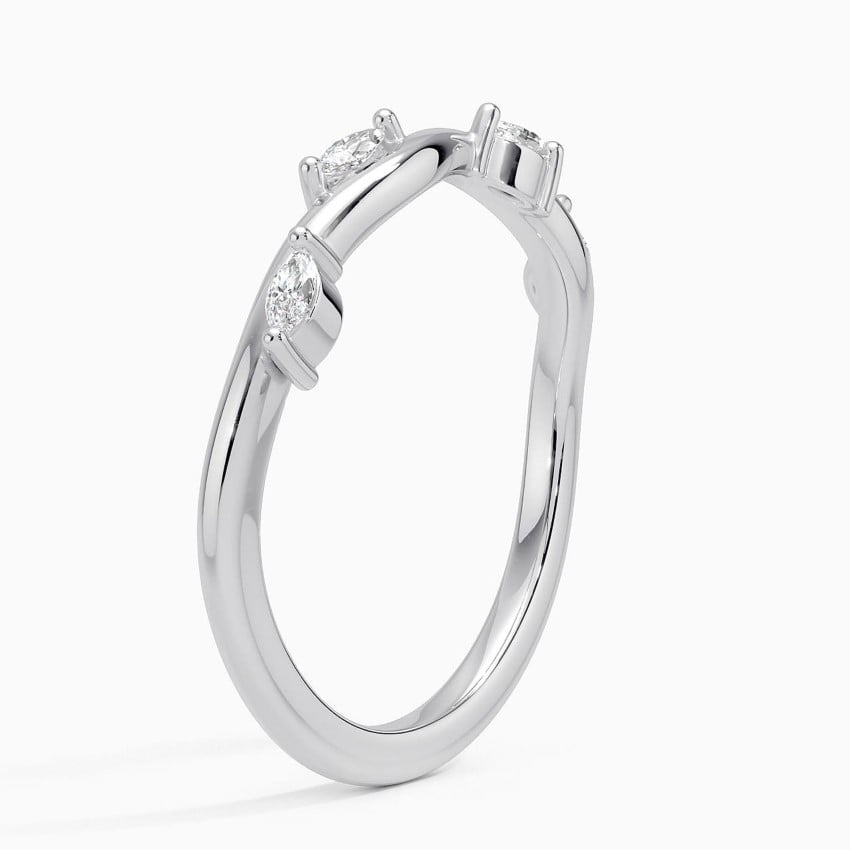 0.13 CTW Marquise Lab Grown Diamond Winding Willow Wedding Band