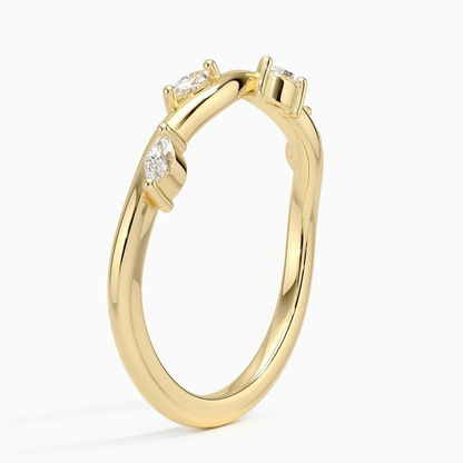 0.13 CTW Marquise Lab Grown Diamond Winding Willow Wedding Band