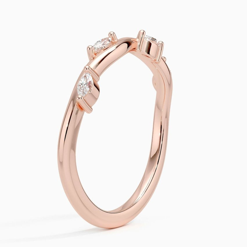 0.13 CTW Marquise Lab Grown Diamond Winding Willow Wedding Band