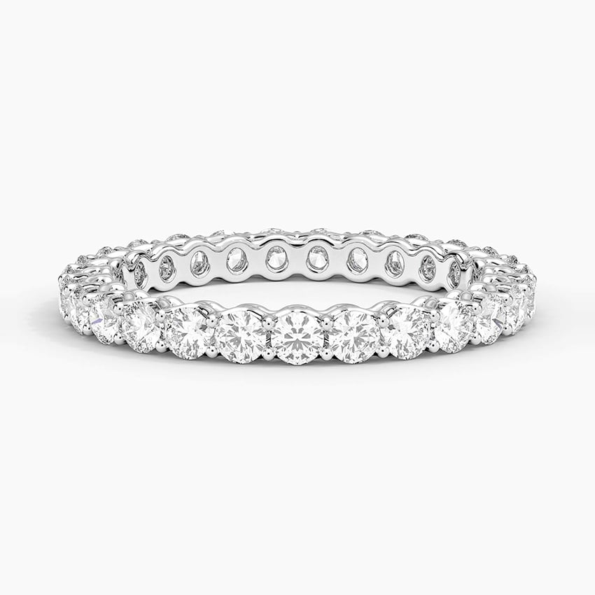 Round Cut Lab Grown Diamond Full Eternity Wedding Band For Women