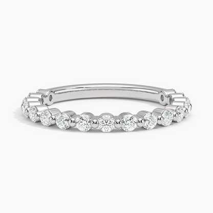 Round Cut Lab Grown Diamond 10K Yellow Gold Wedding Band