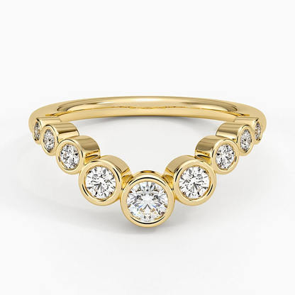 0.37 CTW Bezel Set Round Lab Grown Diamond 18k Wedding Band