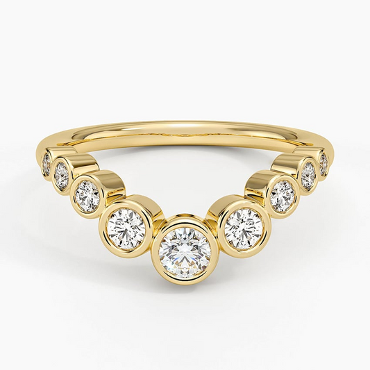 0.37 CTW Bezel Set Round Lab Grown Diamond 18k Wedding Band