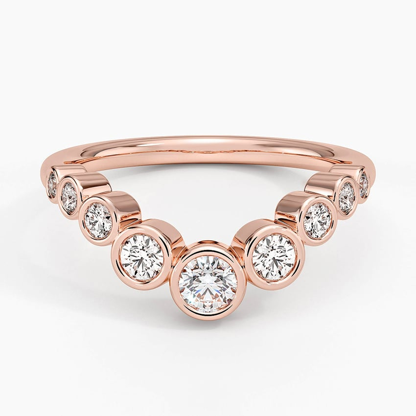 0.37 CTW Bezel Set Round Lab Grown Diamond 18k Wedding Band