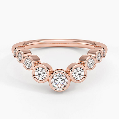 0.37 CTW Bezel Set Round Lab Grown Diamond 18k Wedding Band