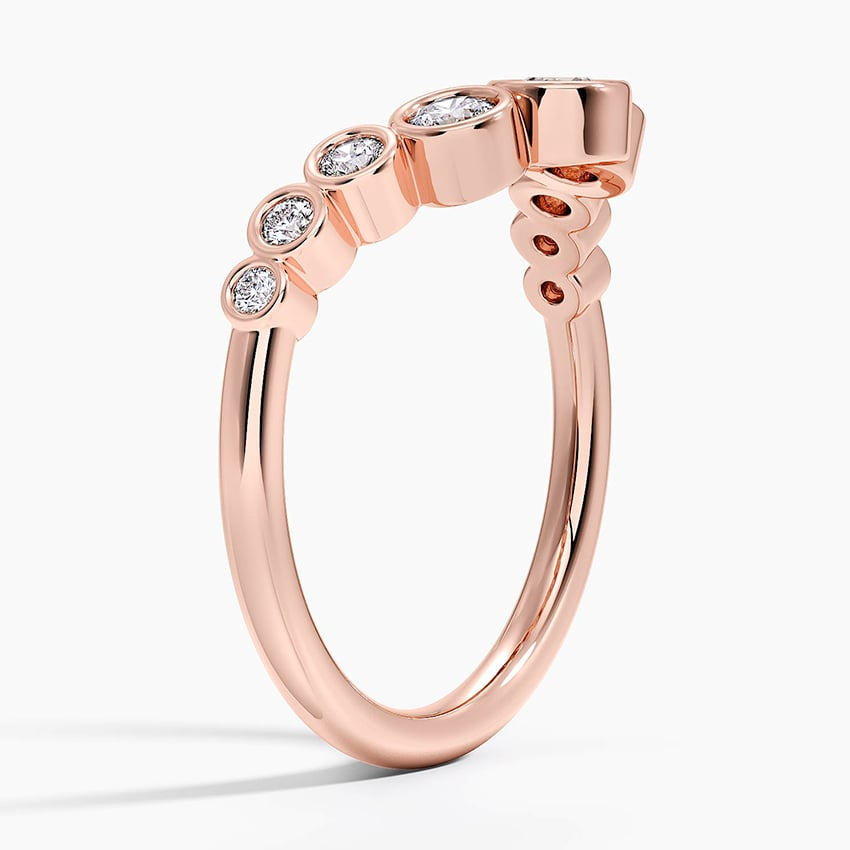 0.37 CTW Bezel Set Round Lab Grown Diamond 18k Wedding Band