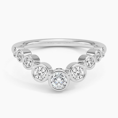 0.37 CTW Bezel Set Round Lab Grown Diamond 18k Wedding Band