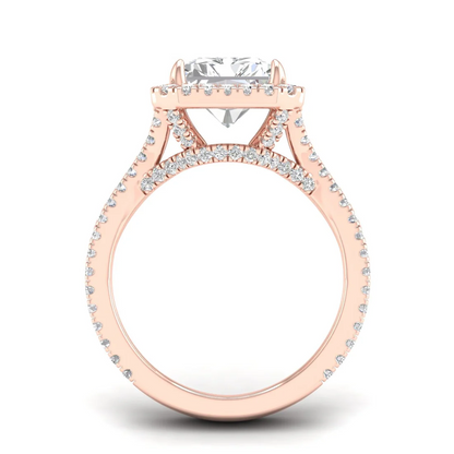5 CTW Split Shank Radiant Cut Lab Grown Diamond Ring