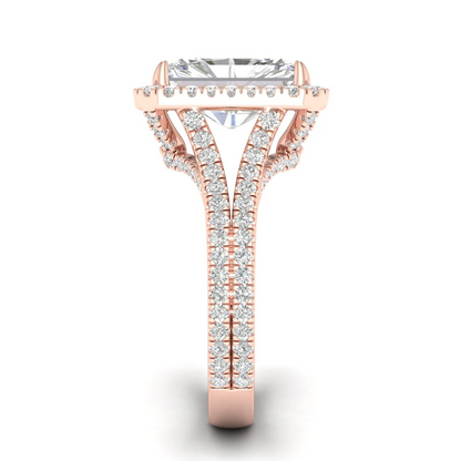 5 CTW Split Shank Radiant Cut Lab Grown Diamond Ring