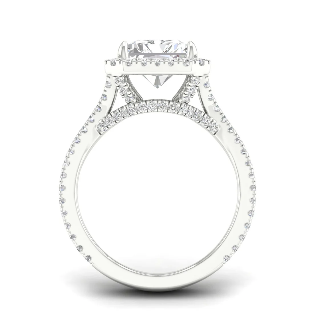 5 CTW Split Shank Radiant Cut Lab Grown Diamond Ring