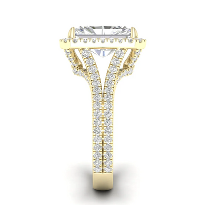 5 CTW Split Shank Radiant Cut Lab Grown Diamond Ring