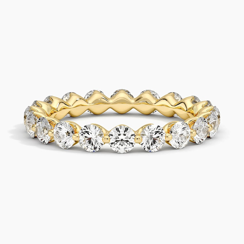 18k Yellow Gold Full Eternity Lab Grown Diamond Stack Wedding Band
