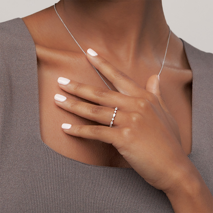 3/8 CTW Half-Coverage Lab Grown Diamond 18k Solid Gold Wedding Band