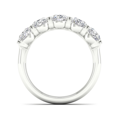 3 CTW Oval Five Stone Lab Grown Diamond Anniversary Band