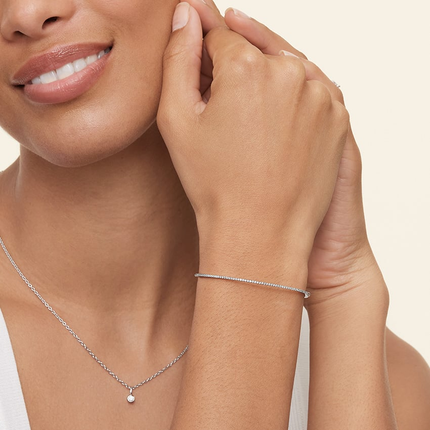 Whisper 6.5 inch 3/8 CTW Lab Grown Diamond Bangle Bracelet