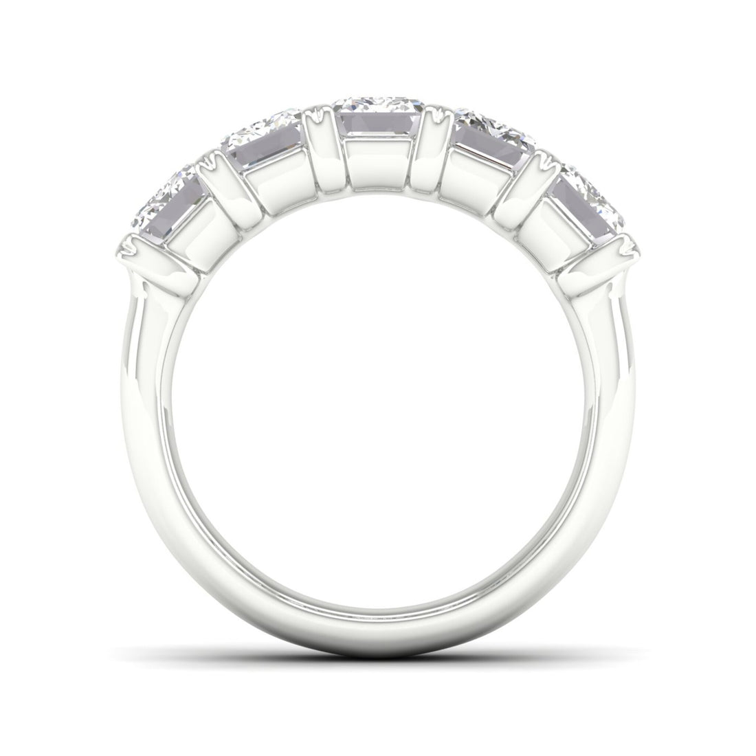 4 CTW Five Stone Emerald Lab Grown Diamond Anniversary Band