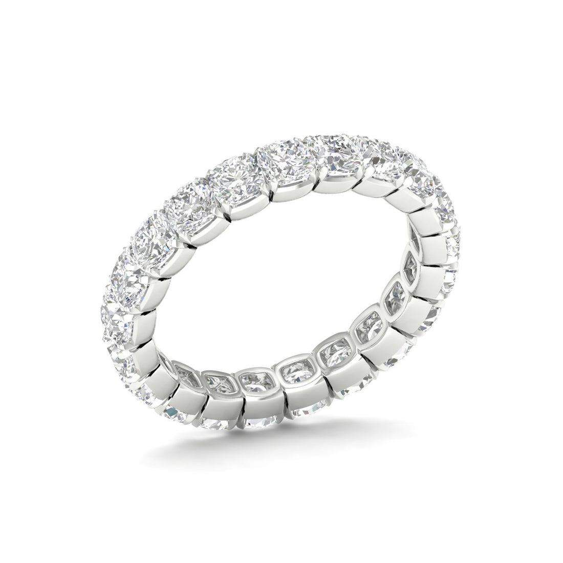 3 CTW Cushion Eternity Lab Grown Diamond Wedding Band