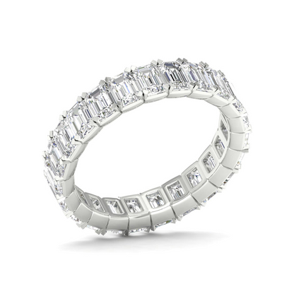 4 CTW Emerald Eternity Lab Grown Diamond Wedding Band