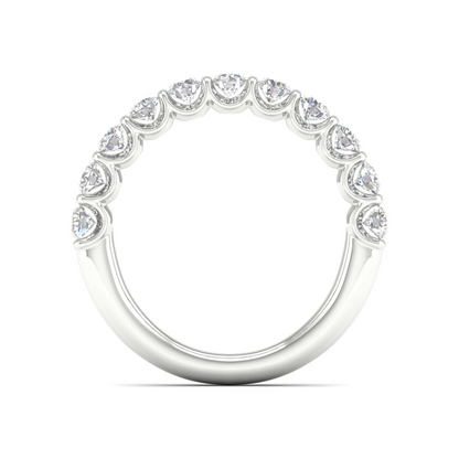 1 CTW Scalloped Channel Set Lab Grown Diamond Anniversary Band