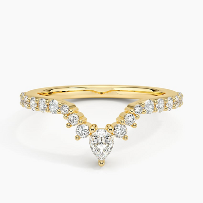 0.46CTW Round And Pear Lab Grown Diamond White Gold Wedding Band