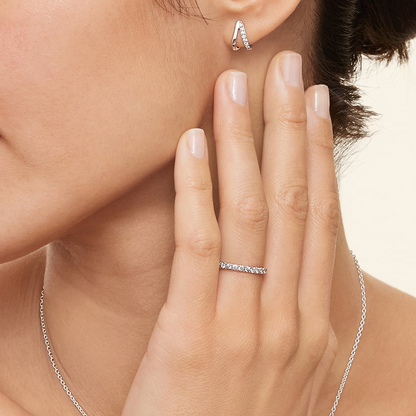 0.59 CTW Lab Grown Diamond 3/4 Eternity Wedding Band