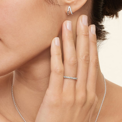 0.59 CTW Lab Grown Diamond 3/4 Eternity Wedding Band