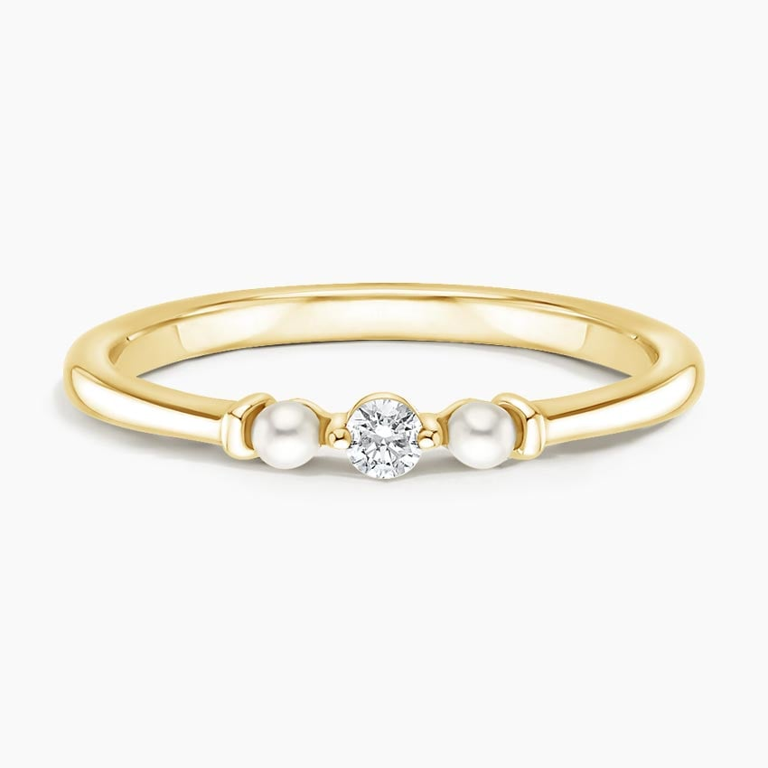 0.06CTW Yellow Gold Unique Lab Grown Diamond Wedding Band