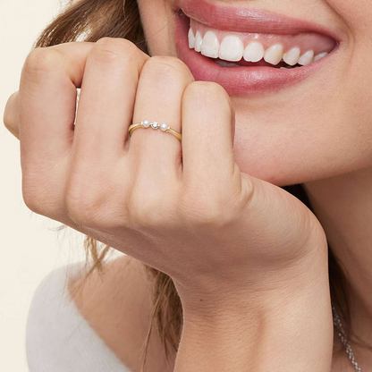 0.06CTW Yellow Gold Unique Lab Grown Diamond Wedding Band