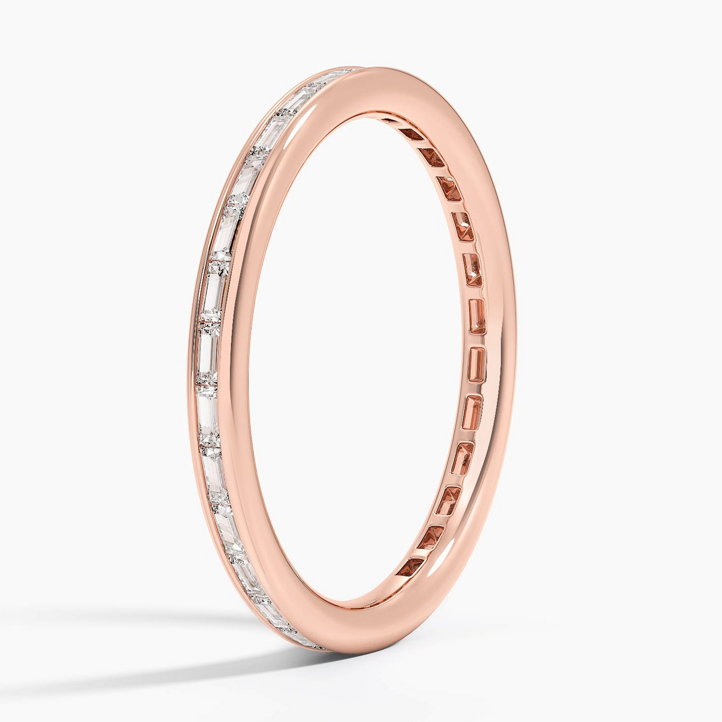 Channel Set Baguette Lab Grown Diamond Gold Wedding Band