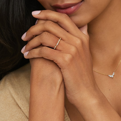 0.09CTW Round Cut Lab Grown Diamond Milgrain Wedding Band