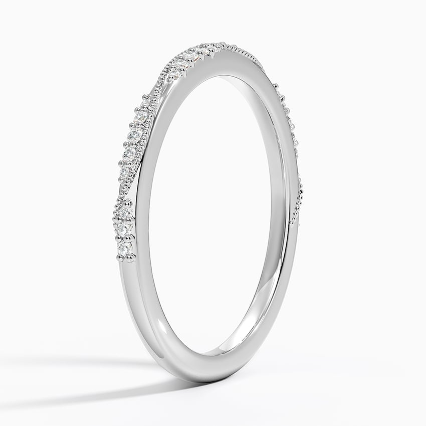 0.09CTW Round Cut Lab Grown Diamond Milgrain Wedding Band