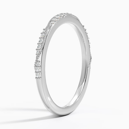 0.09CTW Round Cut Lab Grown Diamond Milgrain Wedding Band
