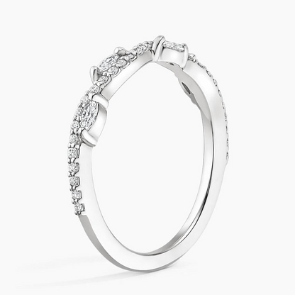 0.14CTW 18K Yellow Gold Fancy Lab Grown Diamond Wedding Band