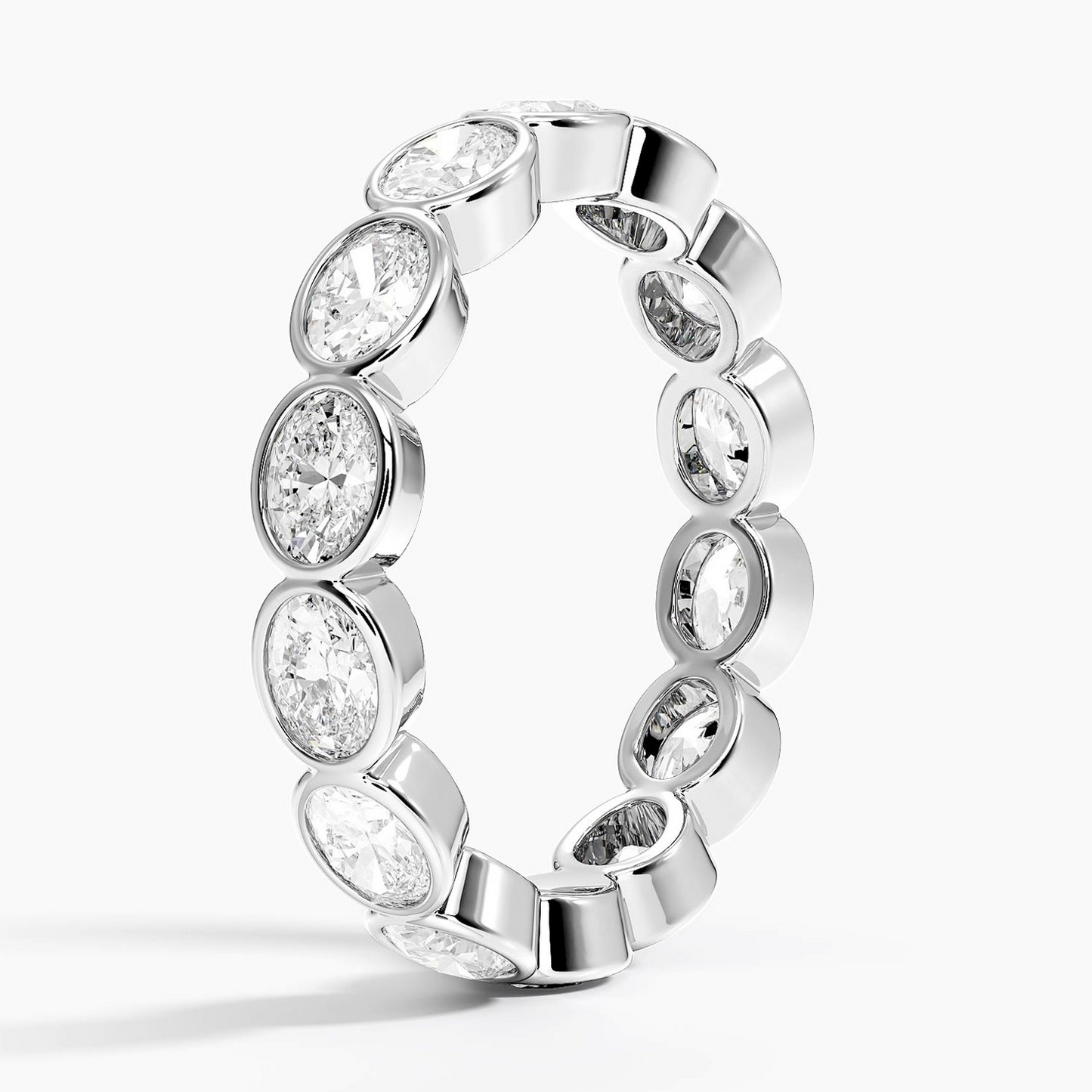 East West Bezel Oval Eternity Lab Diamond Diamond Wedding Band