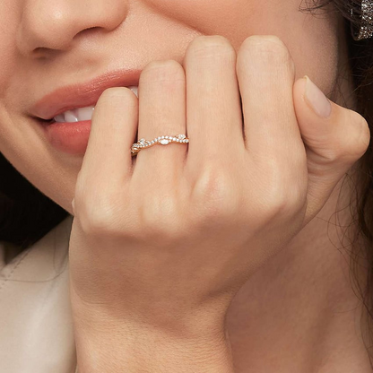 0.14CTW 18K Yellow Gold Fancy Lab Grown Diamond Wedding Band