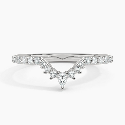 0.24CTW Yellow Gold Lab Grown Diamond Chevron Wedding Band