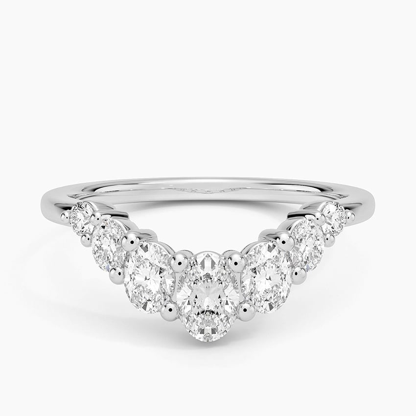 0.65CTW Seven Lab Grown Diamonds Sterling Silver Wedding Band