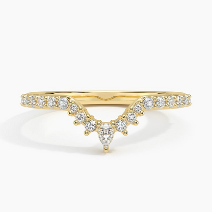 0.24CTW Yellow Gold Lab Grown Diamond Chevron Wedding Band