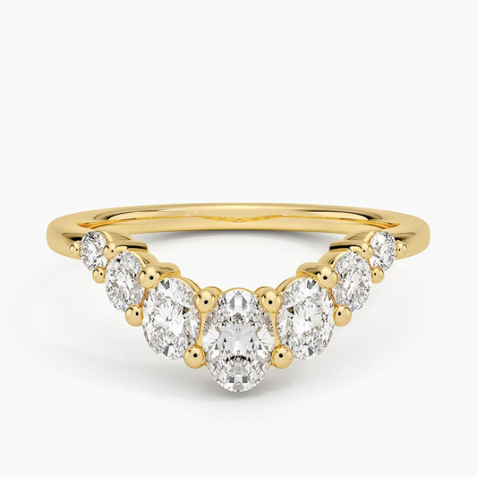 0.65CTW Seven Lab Grown Diamonds Sterling Silver Wedding Band