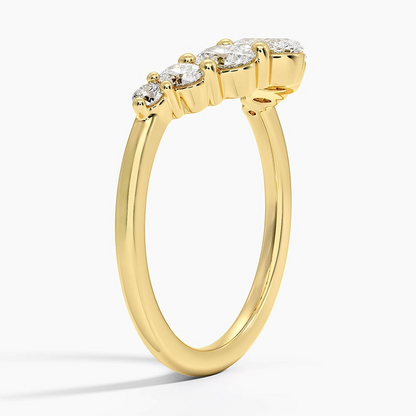 0.65CTW Seven Lab Grown Diamonds Sterling Silver Wedding Band